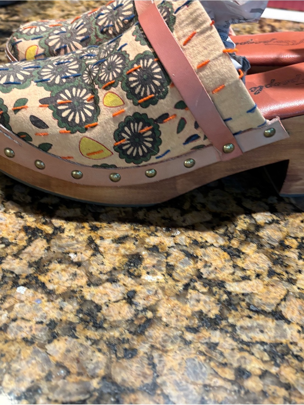 Free People Bohemian Patterned Slip-On Mules - Picture 7 of 8